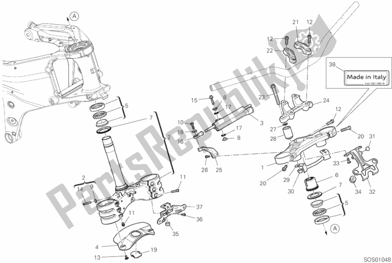 Wszystkie części do 18a - Zespó? Steruj? Cy Ducati Streetfighter V4 S 1103 2020